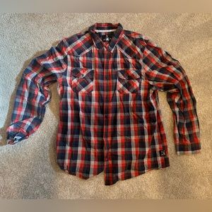 Men’s i jeans by Buffalo Red & Blue Button Down Size XXL